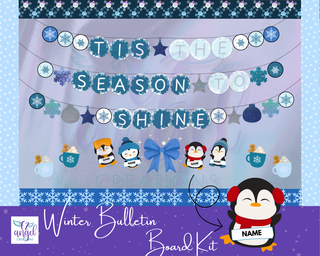 Winter Wonderland (Frosty Blues) Bulletin Board Kit Bundle (Printables)