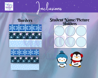 Winter Wonderland (Frosty Blues) Bulletin Board Kit Bundle (Printables)