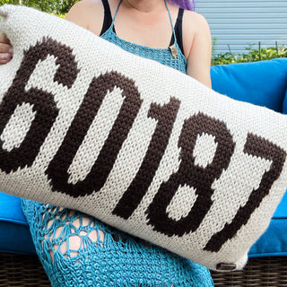 Drake Zip Code Knit Pillow